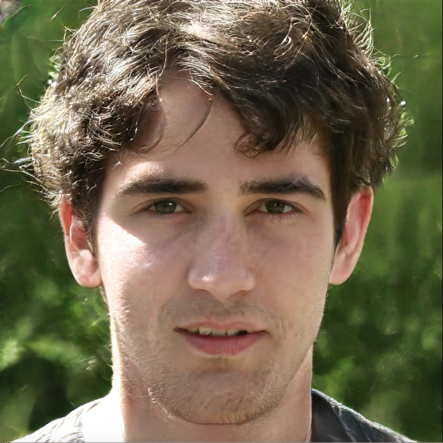 AI-generated portrait of a fictional artist or muse, machine learning research by British contemporary artist Sarah Bick, portrait 5