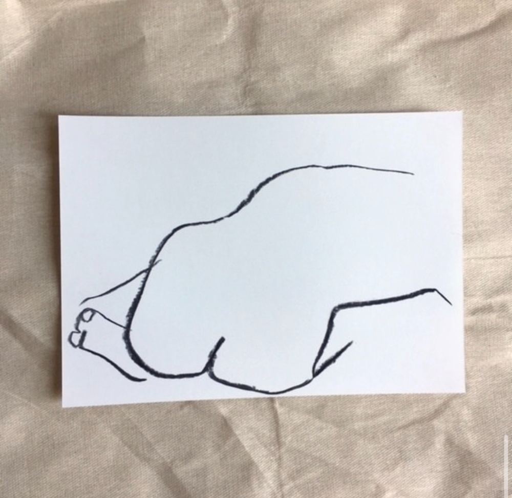 Life drawing in charcoal and ink by British contemporary artist Sarah Bick, study 6