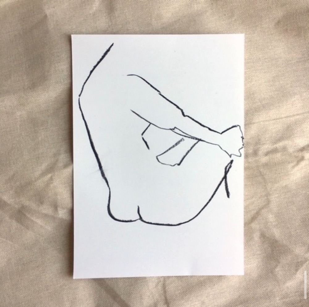 Life drawing in charcoal and ink by British contemporary artist Sarah Bick, study 13