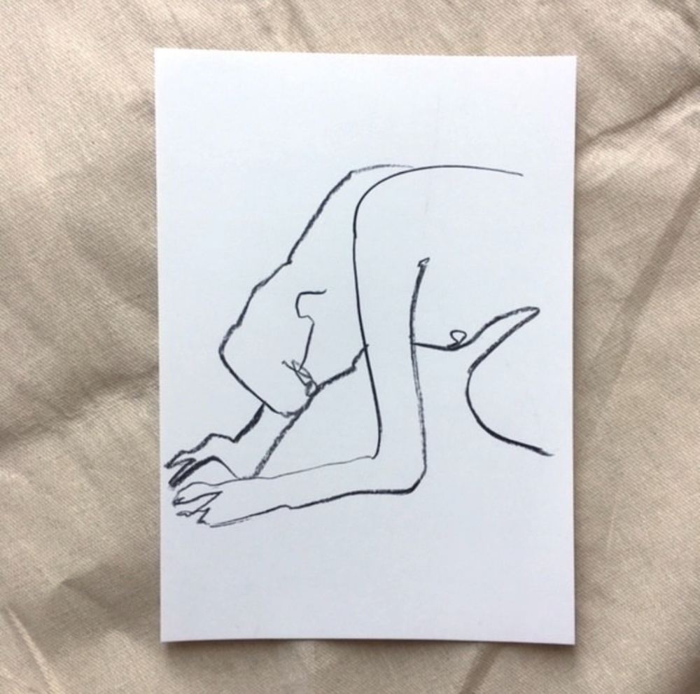 Life drawing in charcoal and ink by British contemporary artist Sarah Bick, study 15