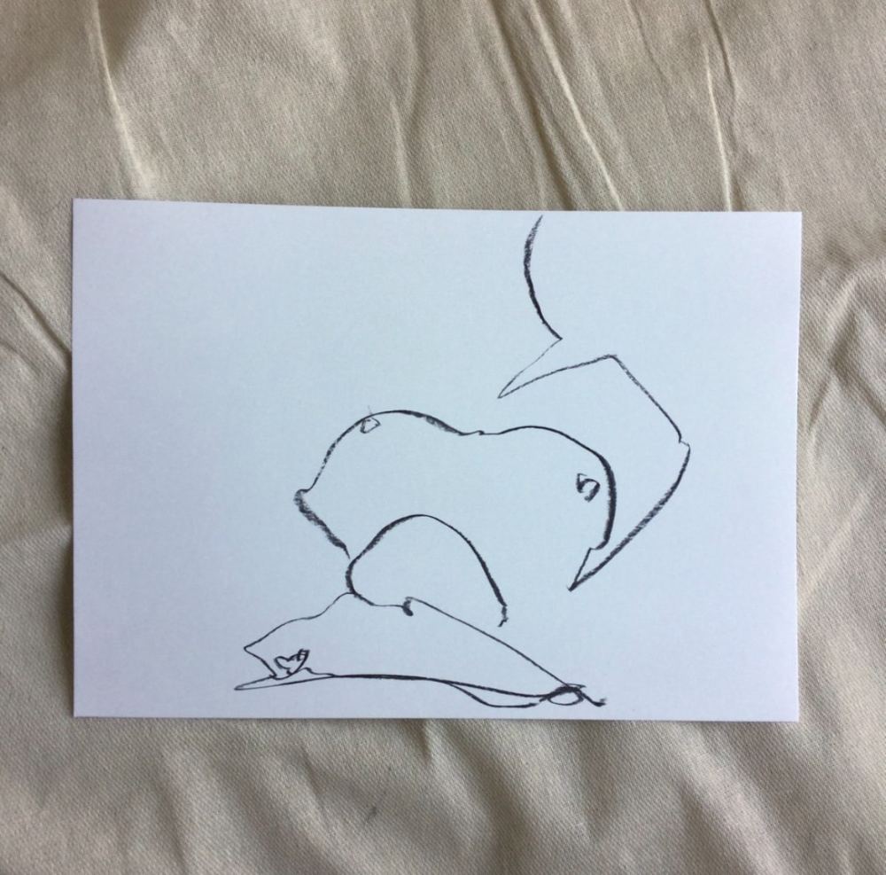 Life drawing in charcoal and ink by British contemporary artist Sarah Bick, study 18