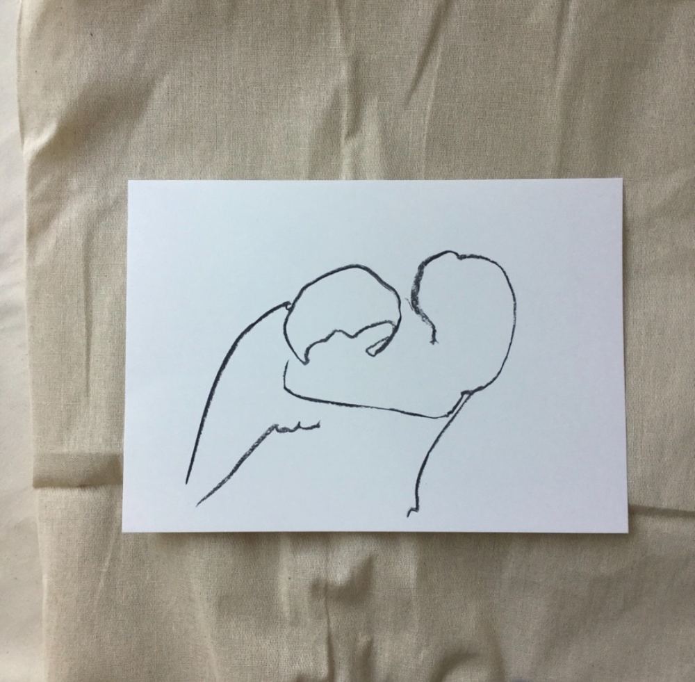 Life drawing in charcoal and ink by British contemporary artist Sarah Bick, study 19
